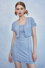 HIDE Lettuce Edge Cardigan Top (Sky Blue) (6570972840054)