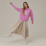 ホワイトピーチプリントスウェットシャツ / WHITE PEACH PRINT SWEATSHIRT_PINK