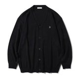 Check logo side pocket cardigan C5 Black (6615966285942)
