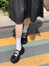 リボンひも ベルト 裏バンディング インディゴ デニム フレア ミディ スカート /Sage Ribbon String Belt Back banding Indigo Denim Flare Midi Skirt