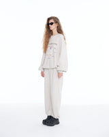 [IBC22UPT06OT]刺繍ロゴジョガーパンツ/[IBC22UPT06OT] EMBROIDERY LOGO JOGGER PANTS - OATMEAL