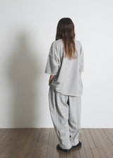 DOTTED-STRIPE BALLOON SWEAT PANTS (Gray) / ドットストライプバルーンスウェットパンツ