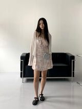 カエルレタリングストラップスリーブレスミニワンピース/ Karel lettering string sleeveless mini dress