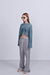 カットアウトネット長袖 / cut out net longsleeve