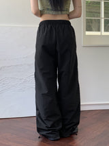 ナイロン ツーウェイ ロング ジョガー ワイドパンツ/Mozzny Nylon Two-Way Long Jogger Wide Pants
