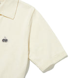 モノチェリーオープンカラーニット / MONO CHERRY OPEN COLLAR KNIT [IVORY]