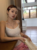 dot lace sleeveless top