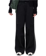 パイピングピンタックパンツ / Piping Pin-Tuck Pants (Black)