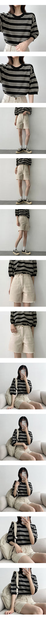 ビンカダンショートスリーブニットウェア / Vinkadan Gara Short-Sleeved Knitwear