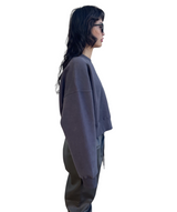 プリントクロップドスウェット/Print Cropped Sweat-CHARCOAL