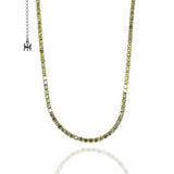 ライムミニテニスネックレス/[S925] Lime Mini Tennis Necklace (black silver)