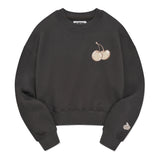 MIDDLE CHERRY CROP SWEATSHIRT [CHARCOAL]
