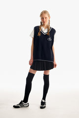ミドルチェリーⅤネックニットベスト／MIDDLE CHERRY V-NECK KNIT VEST [NAVY]