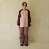 Pink Slit Nylon Pants