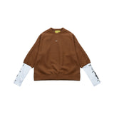 [UNISEX] Arm-Warmer Fleece Pullover (Brown) (6655989612662)