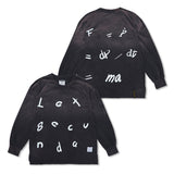 Lexsecunda ヴィンテージライクオーバーサイズロングスリーブTシャツ ブラック/ ベージュ
