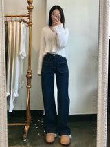 ワイドフィットダークブルーデニムパンツ / WIDE FIT DARK BLUE DENIM PANTS [17790]