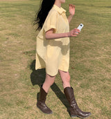 [Bellide made/Short, Long] Candy Short-Sleeved Shirt Dress
