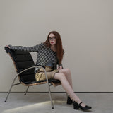Khaki Toggle Patch Stripe Cardigan