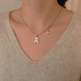Heart Bear necklace - Silver