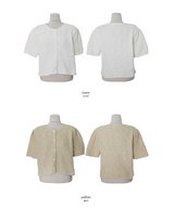 [SHOPPERMADE] パフスリーブニットカーディガン (4color)