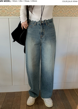 [S-L] サンディデニムワイドパンツ