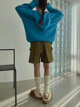 ダメージハーフジップアップフード/Damage Half Zip-Up Hood (3color)