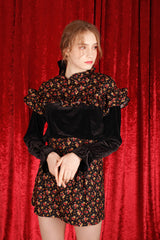 rose velvet blouse (6640090742902)