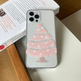 ピンクツリーグリッターフォーンケース