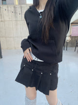 チャンキーダメージボタンスカートパンツ / Chunky Damage Button Skirt Pants