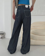 リネンローワイドパンツ/no,1048 linen raw wide pants