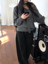 【マフラーセット】バレルウールチョーカータイVネックノーカットニット