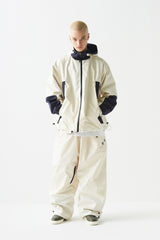ウィンドブレーカーフーデッドリバーシブルジャケット/BSR2223FWJK036 TWAN WINDBREAKER HOODED REVERSIBLE JACKET CREAM/BLACK