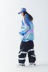 コージーフーデッドアノラックジャケット/BSR2223FWJK087 COZY HOODED ANORAK JACKET HOLOGRAM BLUE
