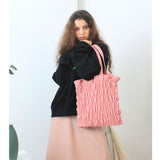 Wave smocking bag Ⅱ (pink) (6657235484790)