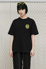 LOGO&SMILEY TEE [BLACK] (6552887984246)