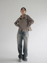 2WAYハイネックニットジップアップ / Two-way high-neck knit zip-up (2color)
