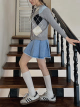 アーガイルルーピーカーディガン /  argyle loopy cardigan
