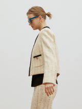 Tweed classic jacket - Custard yellow (6682215448694)