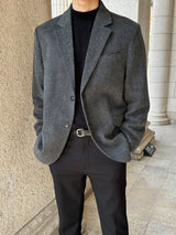 LMN ヘリングボーンウールブレザー / LMN Herringbone Wool Blazer (2 colors)
