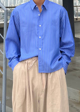レイストライプクロップシャツ / Ray Stripe Crop Shirt 2COLOR