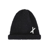 VA Brooch Melange Wool Rolling Beanie Blackmix