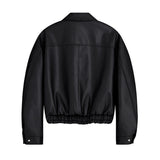 Oversized Banding Leather Jacket