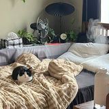 woody green stripe duvet cover (QK/200x230cm)