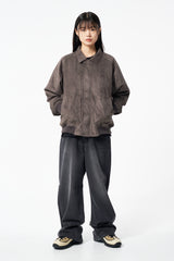 Vague Suede Bomber Jacket Brown