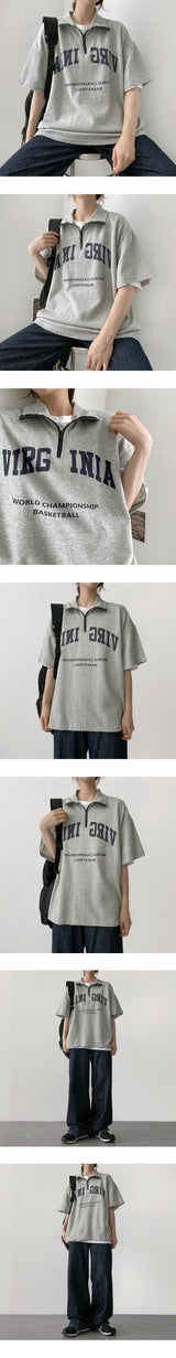 バージェスハーフジップアップアノラックショートスリーブTシャツ
