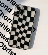 トランスペアレントチェッカーボードブラックフォーンケース / Transparent Checkerboard Black Phone Case