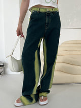 ネオンラインデニムパンツ/neon line denim pants