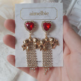 パーティーリボンプリンセスイヤリング / Party Ribbon Princess Earring - Red