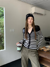 backpoint stripe cardigan